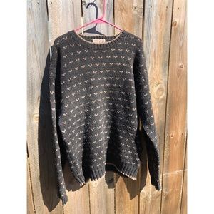 Knitted Charcoal Grey patterned sweater.